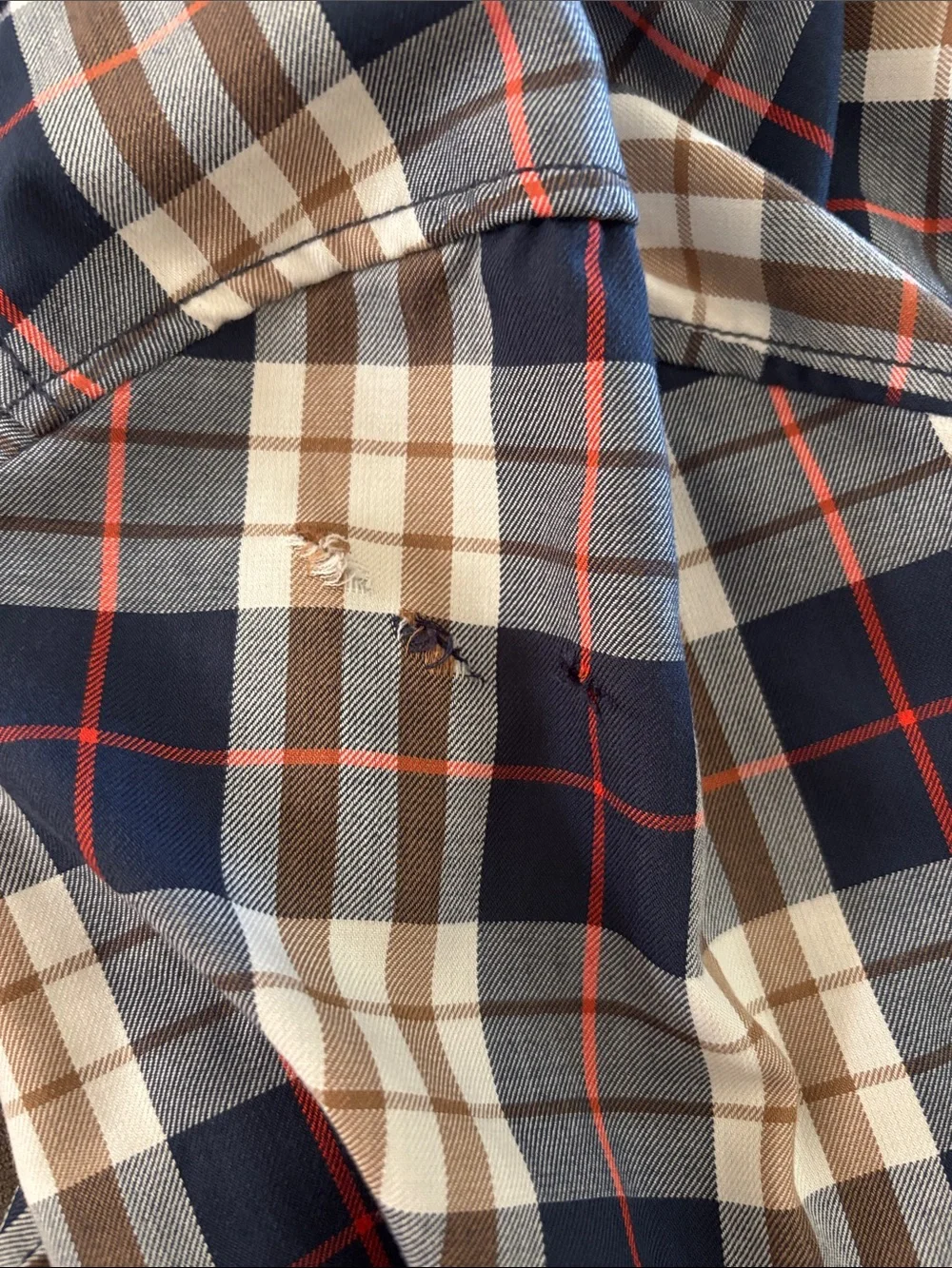 The North Face Navy, Cream & Red Plaid Button-Down Shirt